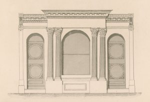 Winkelpui voor de wijn- en sterke drankwinkel van meneer Maber, Tyndale Place, Islington door Nathaniel Whittock