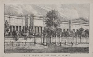 Uitzicht op de nieuwe bibliotheek van het British Museum, ca. 1830