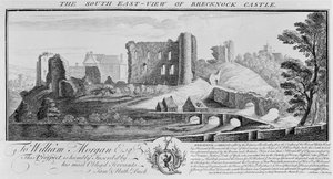 Het zuidoostelijke uitzicht van Brecknock Castle, 1741