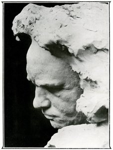 Profielgezicht van Ludwig van Beethoven (1770-1827), detail van een bronzen buste door Naum Aronson