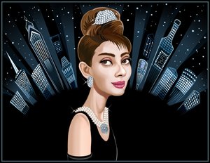 Audrey Hepburn, 2021 (digitaal) door Neale Osborne