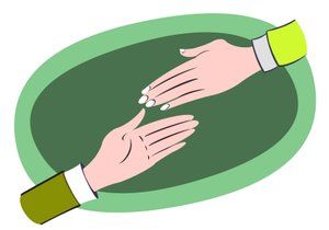 Helpende handen - illustratie van zakelijke allegorie door Neale Osborne