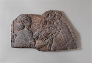 Buitenlandse bruidegom in een tributair proces, ca. 721-05 v.Chr. door Neo Assyrian Neo Assyrian