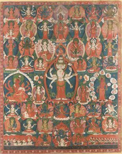 Een Paubha van elfhoofdige Avalokiteshvara door Nepalese School