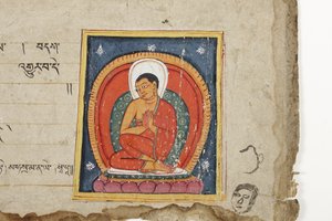 Pagina uit een Boeddhistisch manuscript, mogelijk uit de Mahashitalanika, c.1400