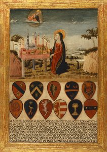 Maagd Maria vertrouwt de stad Siena toe aan Jezus door Neroccio di (1447 1500) Landi