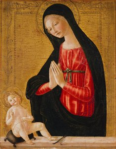 De Madonna die het Kind aanbidt door Neroccio di Landi
