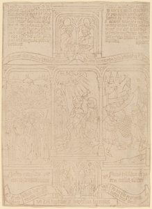 De Doop van Christus; Farao die door de Rode Zee trekt; Jozua en Kaleb door Netherlandish 15th Century
