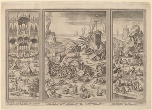 Het Laatste Oordeel Drieluik door Netherlandish 16th Century after Hieronymus Bosch, Hieronymus Cock