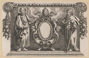 Vignet voor een boek gewijd aan paus Urbanus VII door Netherlandish 17th Century after Sir Peter Paul Rubens