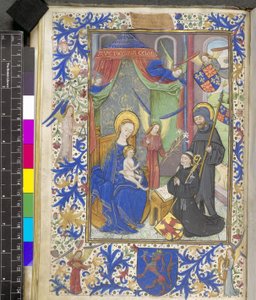 Maagd van de Lelie met de patroon Willem van Bossunt, uit het Gentse Missaal