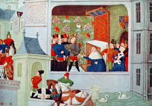 Interview van Richard II en de Hertog van Gloucester in Kasteel Pleshy, uit 