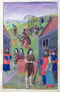 Hercules vecht tegen Achelous en grijpt de stier bij de hoorn, 1479 door Netherlandish School