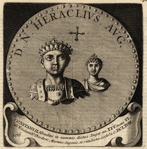 Portret van Byzantijnse keizer Constans II en Fausta