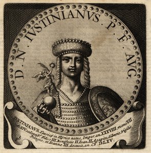 Portret van Romeinse keizer Justinianus I door Netherlandish School