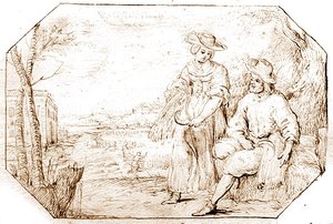 De Vier Seizoenen: Zomer - Oogsten, ca. 1675 door Netherlandish School
