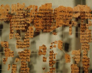Fragmenten van de Papyrus van de Koning of de Koninklijke Canon (papyrus) door New Kingdom Egyptian