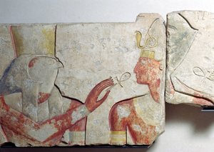 De ontmoeting van de farao en Horus (detail)