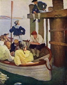 Illustratie voor Kidnapped door Robert Louis Stevenson (kleur litho) door Newell Convers (after) Wyeth