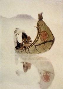 Frontispice uit Het lied van Hiawatha door Henry Wadsworth Longfellow (1807-82), uitgegeven door George G. Harrap und Company Ltd., 1911