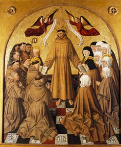 Altaarpaneel, St. Franciscus geeft Regel aan zijn volgelingen (Minderbroeders en de Arme Clarissen)