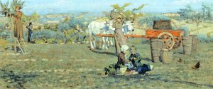 In de velden, ca. 1891, door Niccolo Cannicci (1846-1906)