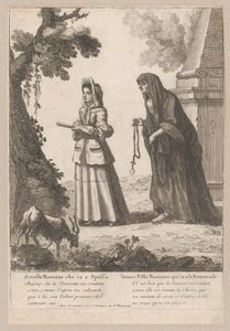 Jonge Romeinse Meisje op Wandeling, 1648-1700 door Nicholas Boucquet