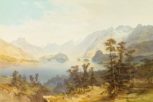 Lake Manapouri, Zuidereiland, Nieuw-Zeeland door Nicholas Chevalier