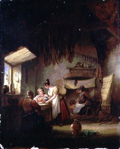 Interieur met figuren