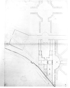 Plattegrond van schema I, Hampton Court, 1689 door Nicholas Hawksmoor