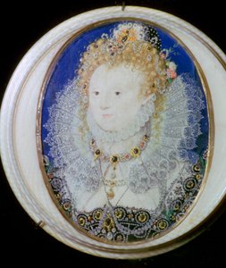 Hedendaags miniatuurportret van Elizabeth I van Engeland door Nicholas Hilliard