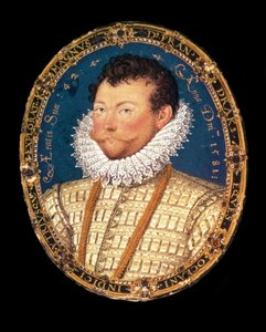 Portret van Sir Francis Drake, 1581 door Nicholas Hilliard