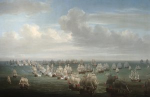 De slag bij Trafalgar door Nicholas Pocock