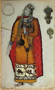 Kostuumontwerp voor "Tristan en Isolde" door Wagner, 1912 door Nicholas Roerich