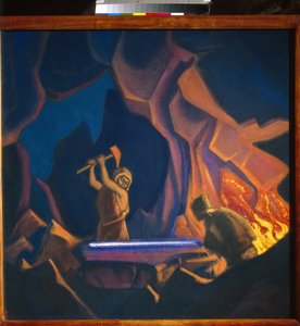 Nibelungen. Het smeden van het zwaard door Nicholas Roerich