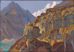 Heilige grotten, 1932 door Nicholas Roerich