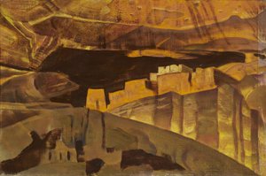 Witte Huis ruïnes in Canyon De Chelly door Nicholas Roerich