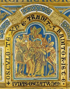 De kus van Judas, van het altaar van Verdun ... door Nicholas of Verdun