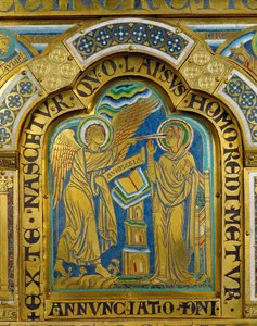 De Annunciatie, van het altaar van Verdun ... door Nicholas of Verdun