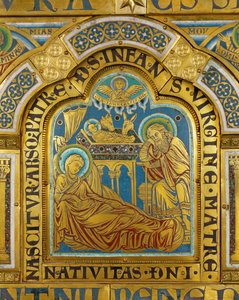 De Geboorte, van het altaar van Verdun ... door Nicholas of Verdun