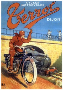 Terrot motoren in Dijon, reclame door Nick