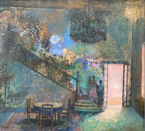 Volle maan, 2019-23 (olieverf op board) door Nick Williams