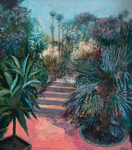 Verzonken tuin, 2020-23 (olieverf op board) door Nick Williams