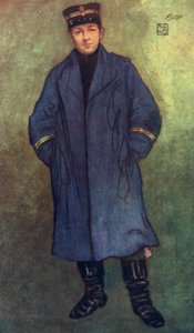 Noorwegen: Noorse kapitein (kleur litho) door Nico Jungman