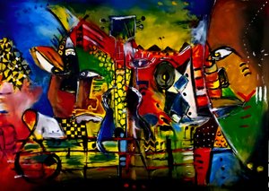 Abstracte muziekafbeeldingen door Nico Phooko