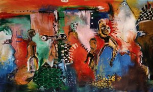 Levendige abstracte figuren
