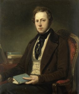 Portret van een man, mogelijk Petrus Augustus de Genestet door Nicolaas Pieneman (attributed to)