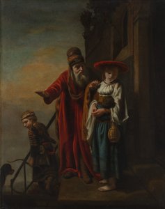Abraham stuurt Hagar en Ismaël weg, 1653 door Nicolaes Maes