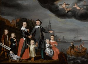 Kapitein Job Jansse Cuijter en zijn familie door Nicolaes Maes
