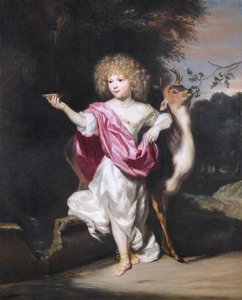 Portret van een meisje met een hert door Nicolaes Maes